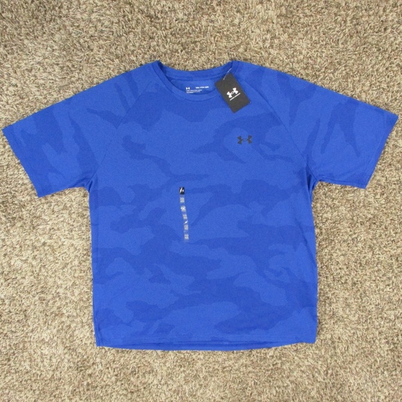 Under Armour Other - Under Armour Shirt Men's XXL Royal Blue Camo UA Velocity Jacquard Short Sleeve